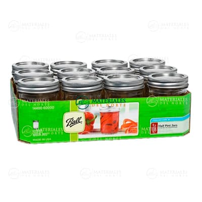 JUEGO DE 12 FRASCOS DE 8 OZ CON BOCA REGULAR