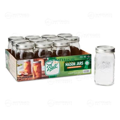 JUEGO DE 12 FRASCOS DE 32 OZ CON BOCA ANCHA