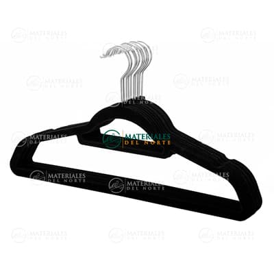 SET DE 10 GANCHOS DE TERCIOPELO NEGRO ANTIDESLIZANTES