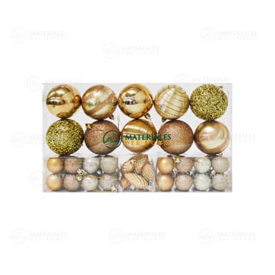 ESFERAS DORADAS 8cm, 6cm y 4cm 50-PK
