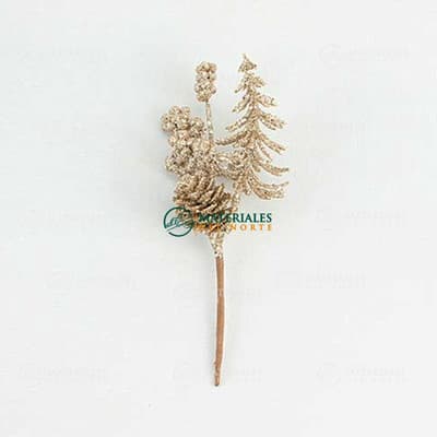 VARA DE FOLLAJE CHAMPAGNE CON PIÑA