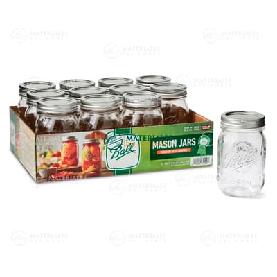 JUEGO DE 12 FRASCOS DE 16 OZ CON BOCA REGULAR
