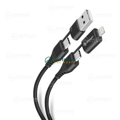 CABLE USB/USB C a LIGHTNING/USB C 4 en 1