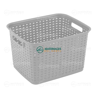 CANASTA TEJIDA GRANDE GRIS