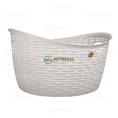 CANASTA RATTAN OVAL BLANCO